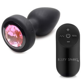 Small Vibrating Silicone Pink Gem Anal Plug
