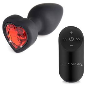 Small Vibrating Silicone Red Heart Anal Plug