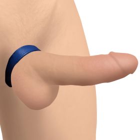 Blue Velcro Leather Cock Ring