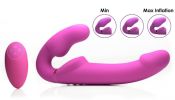 Remote Control Inflatable Vibrating Silicone Strapless Strap-On