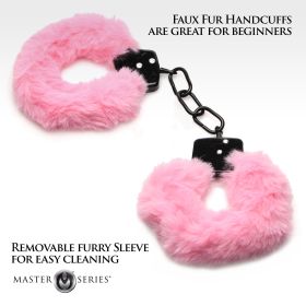 Cuffed in Fur Furry Handcuffs (Color: Pink)