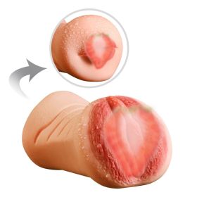 Deep Throat Red Lips Male Masturbator Artificial Silicone Masturbation Massager Aircraft Male Masturbator Aircraft Cup Butt Doll Cup Sex Toys Mal (Color: Skin)